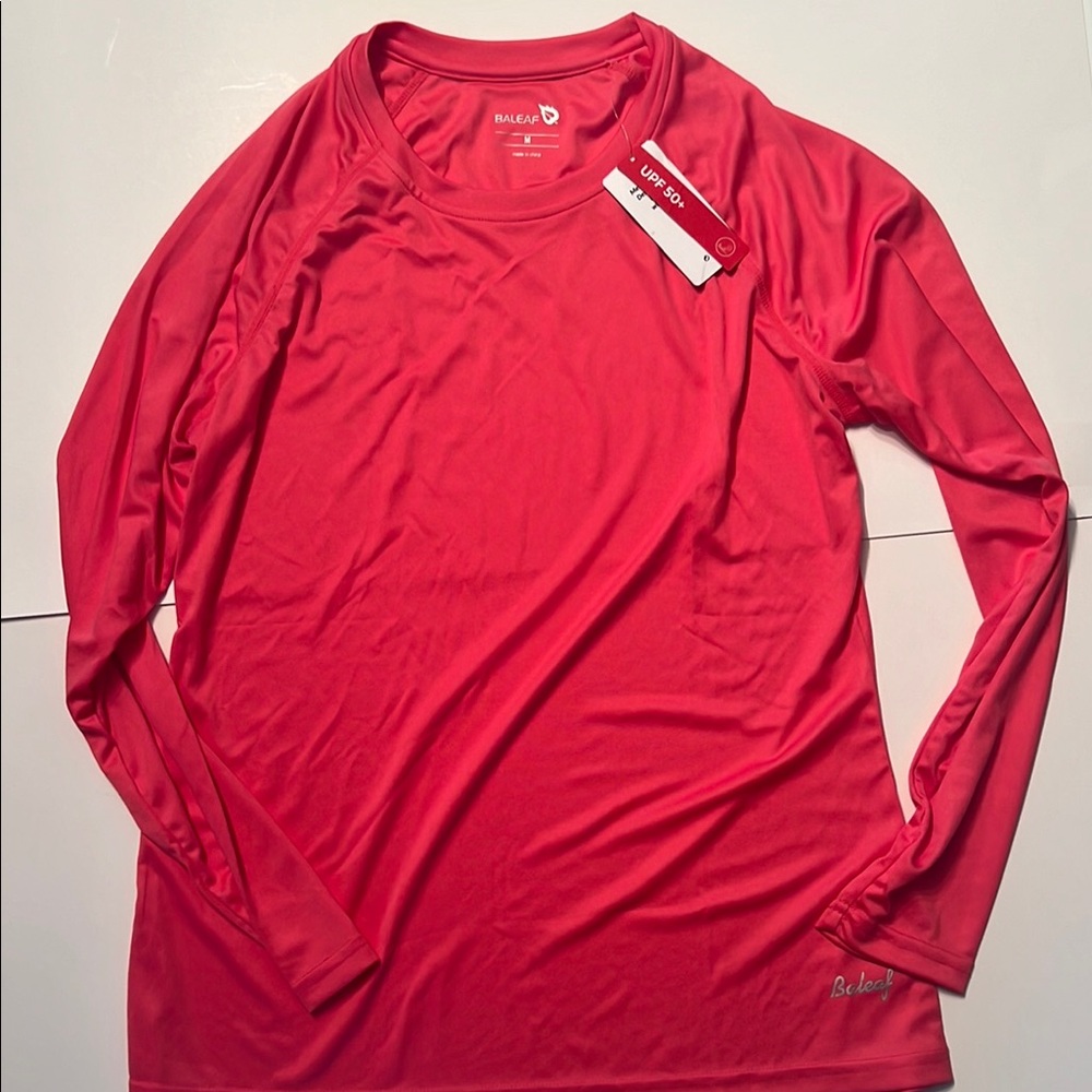 Baleaf Red Athletic Long Sleeve Top